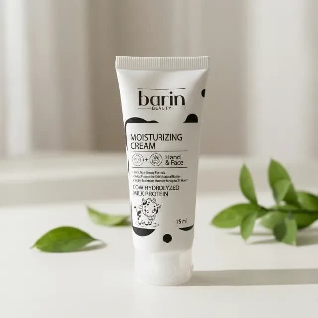 کرم مرطوب‌کننده و نرم‌کننده شیر گاو بارین بیوتی (Barin Beauty) – حجم ۷۵ میلی‌لیتر