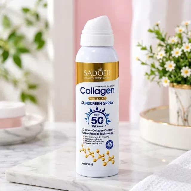اسپری ضد آفتاب و روشن‌کننده کلاژن سادور SPF50+ PA+++ حجم ۱۵۰ میلی‌لیتر
