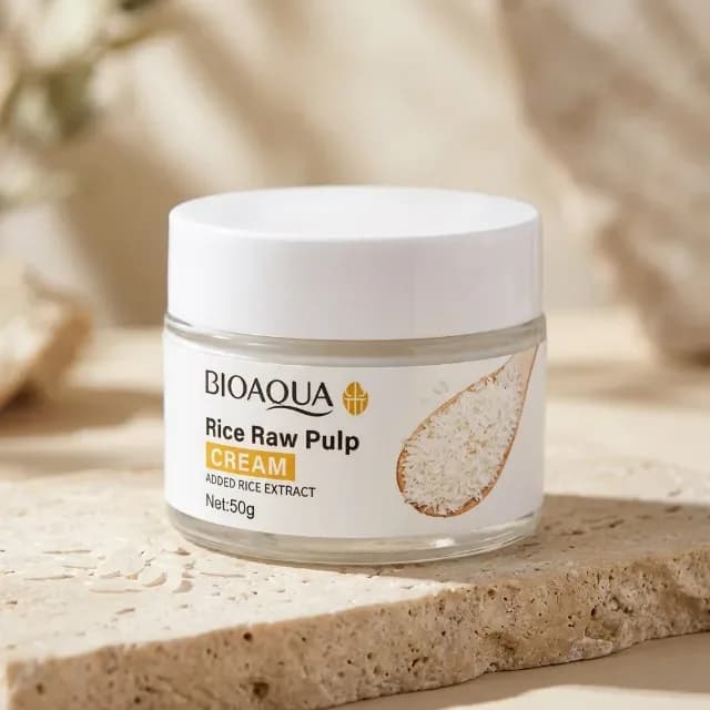 کرم عصاره خالص برنج بیوآکوا (Bioaqua Rice Raw Pulp Cream - 50g)